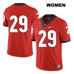 Women's Georgia Bulldogs NCAA #29 Darius Jackson Nike Stitched Red Legend Authentic No Name College Football Jersey IPD0754NV